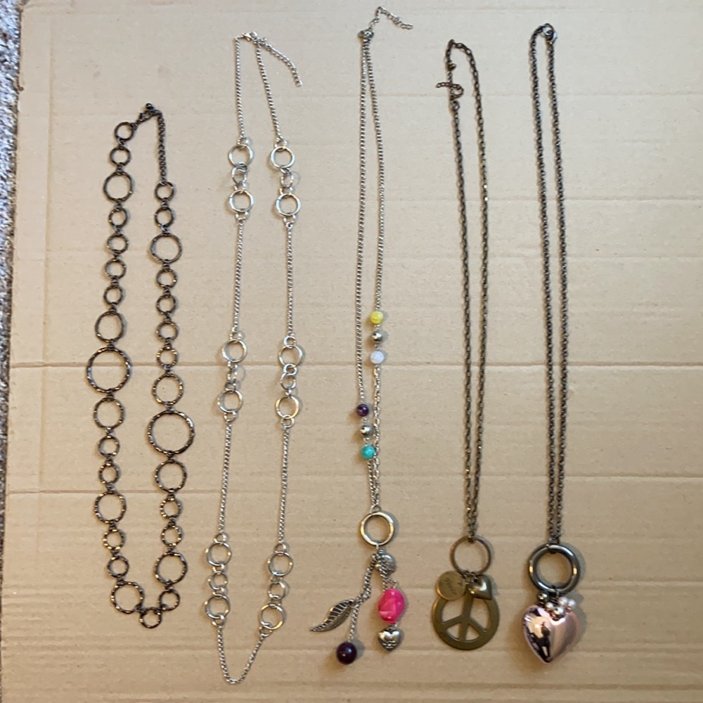 Multiple long chain necklaces!